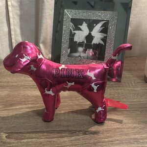 PINK Victoria's Secret Metallic Pink Dog Figurine
